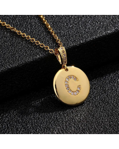 Fashion Titanium Steel Necklace Plating Diamond Rhinestone Letter Stainless Steel Necklaces