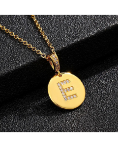 Fashion Titanium Steel Necklace Plating Diamond Rhinestone Letter Stainless Steel Necklaces