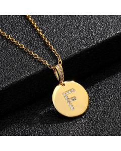 Fashion Titanium Steel Necklace Plating Diamond Rhinestone Letter Stainless Steel Necklaces
