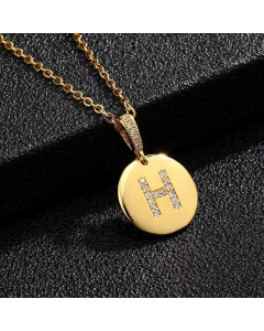Fashion Titanium Steel Necklace Plating Diamond Rhinestone Letter Stainless Steel Necklaces