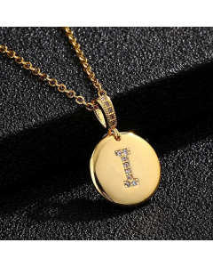 Fashion Titanium Steel Necklace Plating Diamond Rhinestone Letter Stainless Steel Necklaces