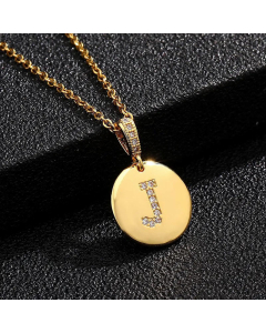 Fashion Titanium Steel Necklace Plating Diamond Rhinestone Letter Stainless Steel Necklaces