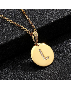 Fashion Titanium Steel Necklace Plating Diamond Rhinestone Letter Stainless Steel Necklaces