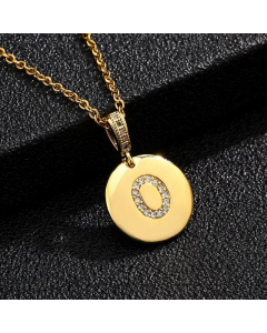 Fashion Titanium Steel Necklace Plating Diamond Rhinestone Letter Stainless Steel Necklaces