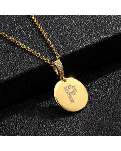 Fashion Titanium Steel Necklace Plating Diamond Rhinestone Letter Stainless Steel Necklaces