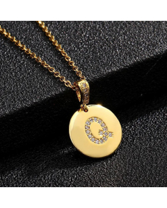 Fashion Titanium Steel Necklace Plating Diamond Rhinestone Letter Stainless Steel Necklaces