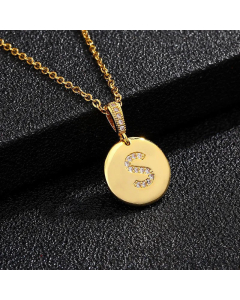 Fashion Titanium Steel Necklace Plating Diamond Rhinestone Letter Stainless Steel Necklaces