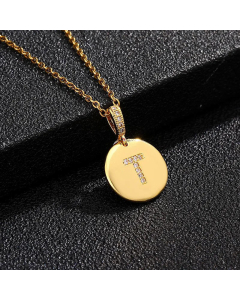 Fashion Titanium Steel Necklace Plating Diamond Rhinestone Letter Stainless Steel Necklaces
