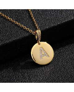 Fashion Titanium Steel Necklace Plating Diamond Rhinestone Letter Stainless Steel Necklaces