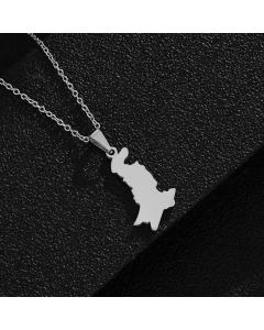 Simple Style Plating Chain Stainless Steel Necklaces Map Titanium Steel Necklace 