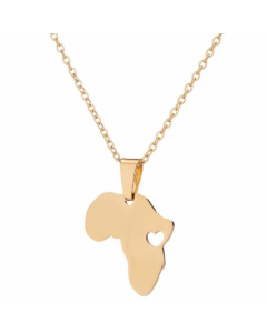 Women Fashion Plating Stainless Steel Necklaces Map Stainless Steel Pendant Necklace 