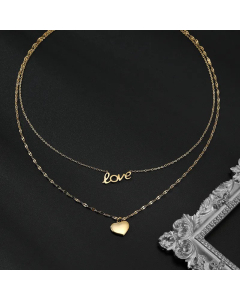 Fashion Letter Heart Shape Stainless Steel Necklace Love Plating Stainless Steel Necklaces