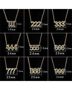 Women Plating Stainless Steel Necklaces Fashion Number Stainless Steel Pendant Necklace 