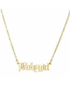 Women Plating Stainless Steel Necklaces Fashion Letter Stainless Steel Pendant Necklace-Gold Color-01