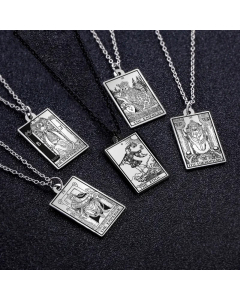 Retro Stainless Steel Necklace Human Stainless Steel Pendant Necklace Carving Titanium Steel
