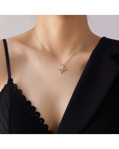 Women Plating Stainless Steel Necklace Fashion Simple Style Letter Titanium Steel Necklace 