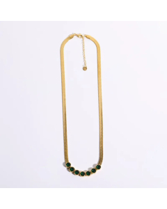 Refined Inlaid Gold Diamond Stainless Steel Necklaces Artificial Diamond Necklace Stainless Steel