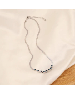 Fashion Plating No Inlaid Stainless Steel Necklaces Eye Stainless Steel Earrings Necklace-Steel Color-01