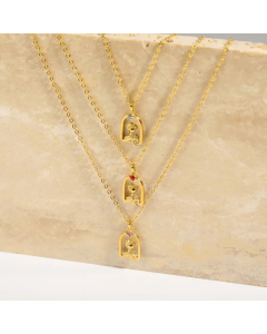 Fashion Gold Plated Stainless Steel Necklaces Rose Titanium Steel Necklace 