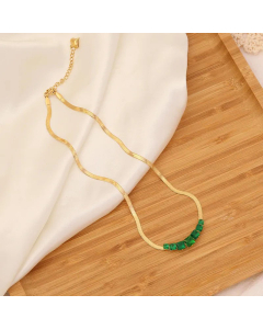 Fashion Layered Gold Plated Glass Titanium Steel Necklaces Butterfly Stainless Steel Layered Necklaces