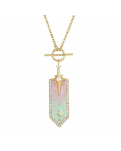 Women Plating Stainless Steel Necklaces Simple Style Geometric Star Moon Stainless Steel Earrings Necklace 