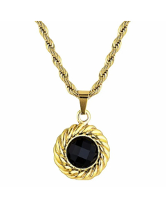 Retro Plating Artificial Pearls Stainless Steel Necklaces Geometric Titanium Steel Necklace 
