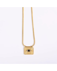 Fashion Hollow Out Stainless Steel Necklaces Square Eye Titanium Steel Necklace