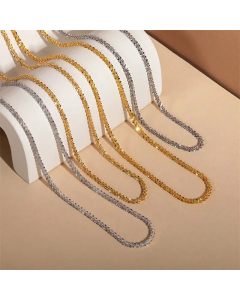 Solid Color Plain Chain Stainless Steel Necklace Plating Stainless Steel Necklaces
