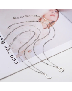Fashion Stainless Steel Necklaces Sun Moon Titanium Steel Pendant Necklace