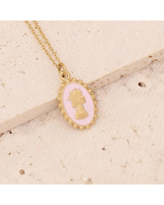 Fashion Dripping Oil No Inlaid Stainless Steel Necklaces Portrait Stainless Steel Pendant Necklace 