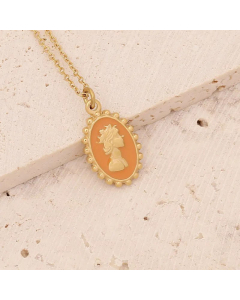 Fashion Dripping Oil No Inlaid Stainless Steel Necklaces Portrait Stainless Steel Pendant Necklace 