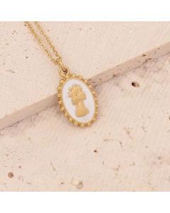 Fashion Dripping Oil No Inlaid Stainless Steel Necklaces Portrait Stainless Steel Pendant Necklace 
