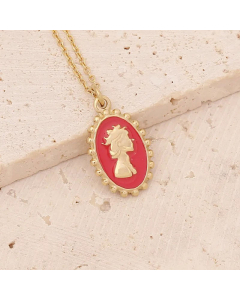 Fashion Dripping Oil No Inlaid Stainless Steel Necklaces Portrait Stainless Steel Pendant Necklace 