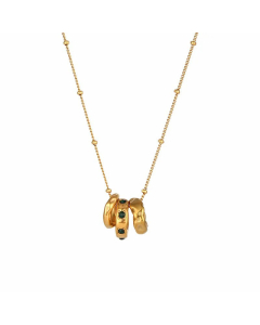 Fashion Plating Zircon Stainless Steel Necklaces Geometric Round Stainless Steel Necklace 