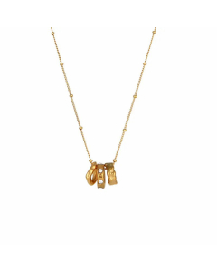 Fashion Plating Zircon Stainless Steel Necklaces Geometric Round Stainless Steel Necklace 