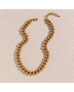 Fashion Wide Thick Chain Stainless Steel Necklace Patchwork Plating Stainless Steel Necklaces