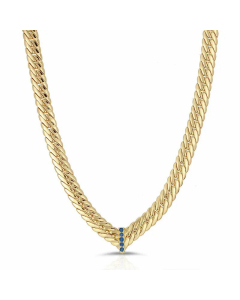 Simple Style Plating Zircon Stainless Steel Necklaces Geometric Stainless Steel Necklace -8mm-Blue