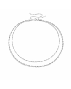 Fashion Double Layer Twist Chain Stainless Steel Necklace Plating Stainless Steel Necklaces