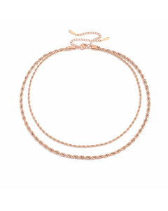 Fashion Double Layer Twist Chain Stainless Steel Necklace Plating Stainless Steel Necklaces
