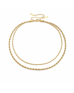 Fashion Double Layer Twist Chain Stainless Steel Necklace Plating Stainless Steel Necklaces