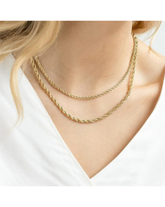 Fashion Double Layer Twist Chain Stainless Steel Necklace Plating Stainless Steel Necklaces