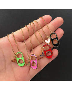 Cute Heart Necklace Inlay Zircon Stainlesee Steel Necklaces