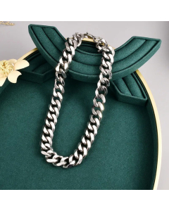 Hip-Hop Solid Color Titanium Steel Necklace Plating Thick Cuby Chain Stainless Steel Necklaces