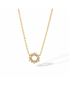 Fashion Flower Stainless Steel Pendant Necklace Plating Zircon Stainless Steel Necklaces