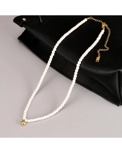 Elegant Ball Pendent Titanium Steel Necklace Pearl Stainless Steel Necklaces