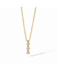 Drop Shaped Stainless Steel Pendant Necklace Plating Zircon Stainless Steel Necklaces Fine Jewelry
