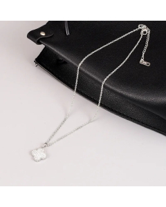 Elegant Diamond Rhinestone Stainless Steel Necklaces Flower Titanium Steel Pendant Necklace