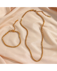 Plain Shiny Crystal Snake Chain Stainless Steel Necklace Solid Color Stainless Steel Necklace 