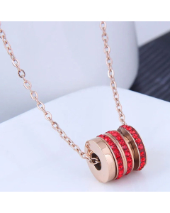 Fashion Geometric Titanium Steel Necklace Plating Rhinestone Stainless Steel Necklaces