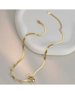 Fashion Plating Inlay Zircon Stainless Steel Necklaces Flower Stainless Steel Necklace 